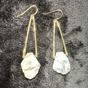 Herkimer Natural Rock Crystal Drop Earrings  - N w/o T